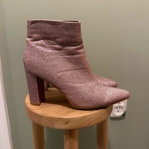 Pink Glitter Ankle Boots